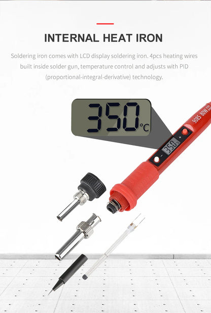 JCD 220V 80W LCD Electric Soldering Iron 908S – Adjustable Temperature with Quality Tips & Soldering Kit