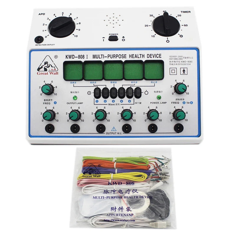 Electro Acupuncture Stimulator Machine – Nerve & Muscle Therapy with 6 Waveforms, 6 Output EMS Massager
