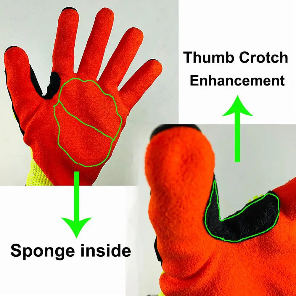 NMSafety Anti Vibration Work Gloves - Cut Resistant, High Quality, Oil-Proof Nitrile Dipped Palm Protective Glove