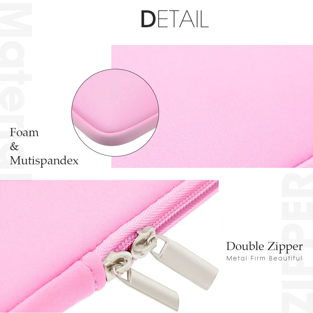Soft Cotton Laptop Sleeve — Protective Notebook & Tablet Bag Case for 11"-15.6" MacBook, Xiaomi, Huawei, HP, Dell