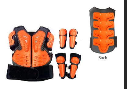 Kids Motocross Body Armor Vest – Chest, Spine & Knee Protection Gear for Boys & Girls (Height 0.85–1.7m)