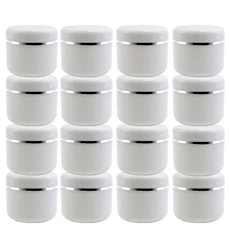 30pcs Plastic Cream Jars – 20g/30g/50g Empty Refillable Makeup Containers for Cosmetics Samples