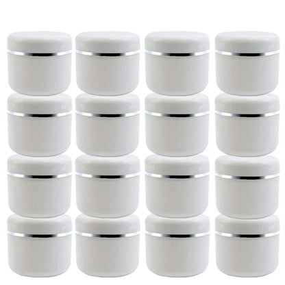 30pcs Plastic Cream Jars – 20g/30g/50g Empty Refillable Makeup Containers for Cosmetics Samples