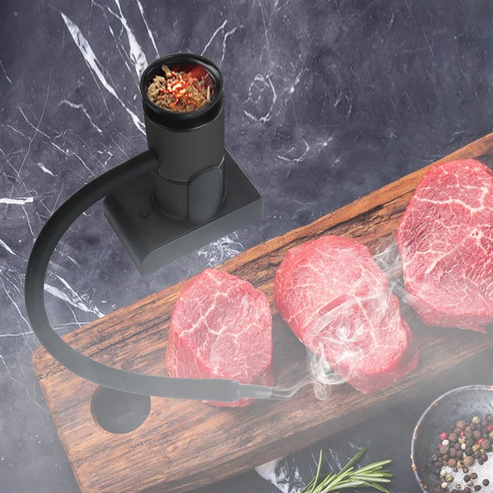 BORUiT SK305 Smoke Infuser – Portable Molecular Cuisine Smoking Gun, Cold Smoke Generator for Meat, BBQ & Cocktails