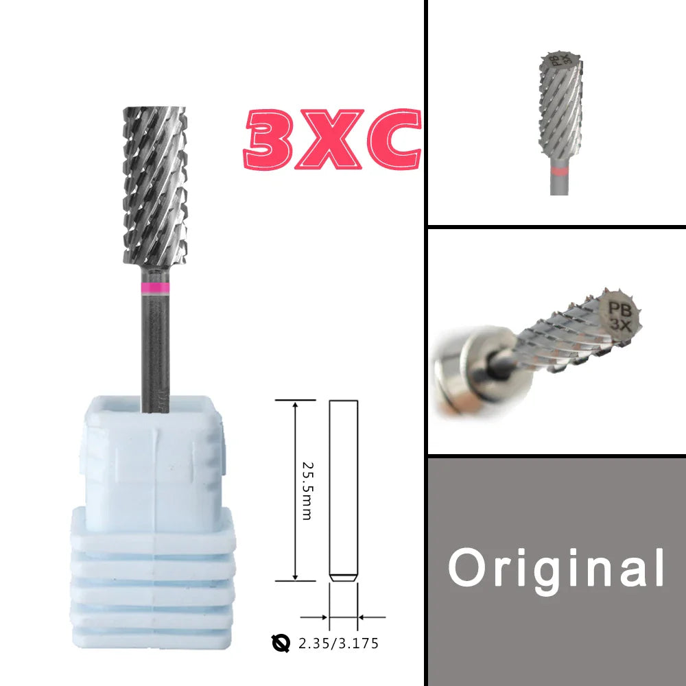 RolinStar 5.35 Small Barrel Silver Tungsten Steel Carbide Nail Drill Bits – Milling Cutter German Accessories