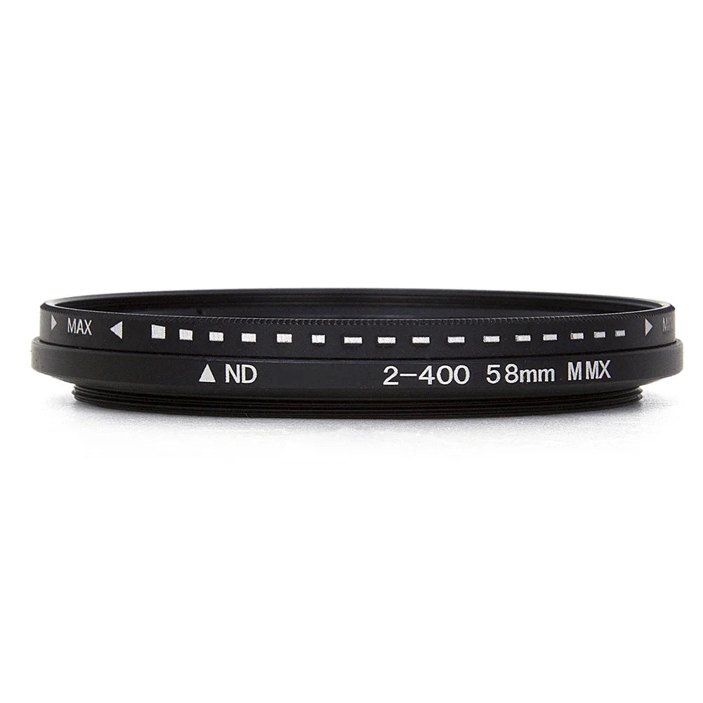 Adjustable ND Filter ND2–ND400 — Variable Neutral Density Fader for Camera Lens (37–82mm)