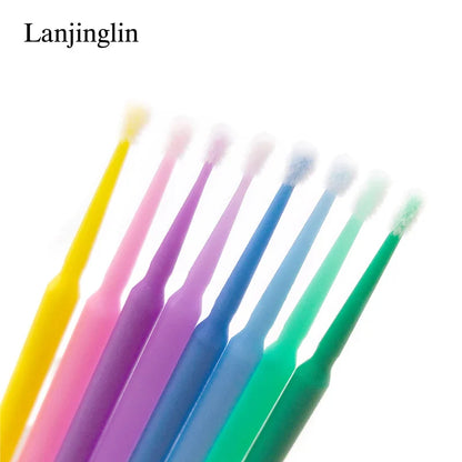 100/200pcs Eyelash Cleaning Brushes — Micro Cotton Swabs & Microbrushes for Lash Extensions, Makeup Removal & Beauty Care