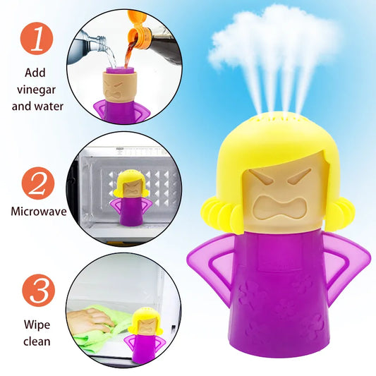 Angry Mama Microwave Steam Cleaner - Easy-Clean Oven and Fridge Steam Cleaning Tool for Microwaves and Appliances