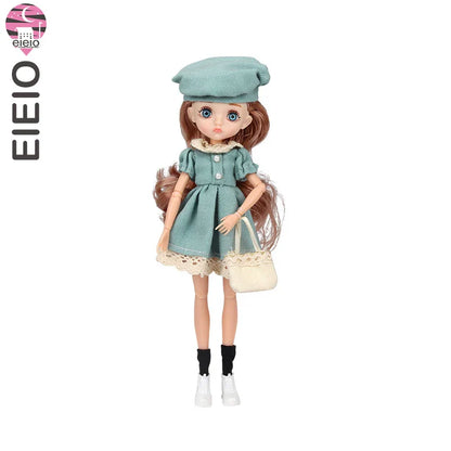 Slim 26cm BJD Doll for Girls – 13 Movable Joints with Princess Outfit, Blue Eyes & Eyelash Accessories