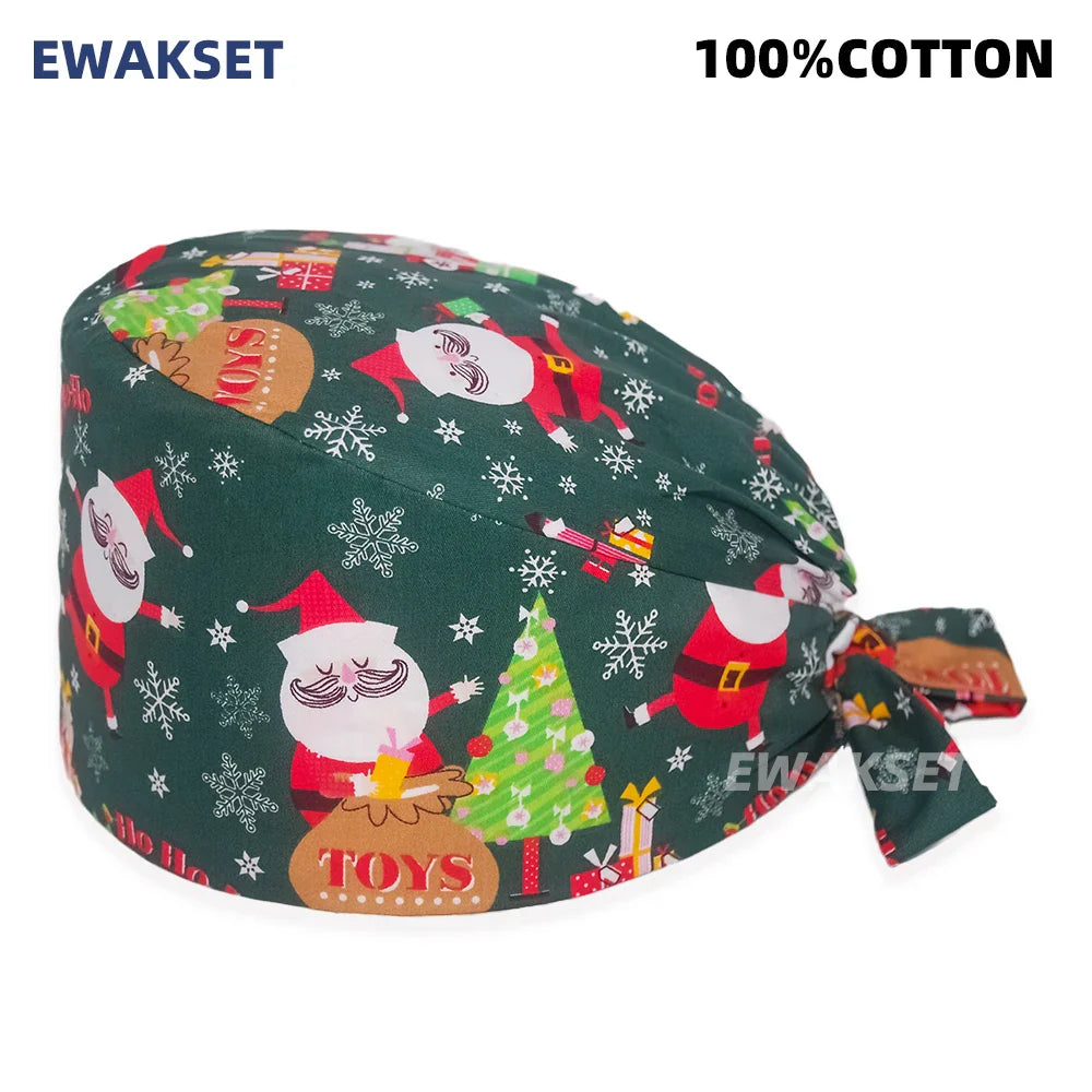 Unisex Soft Scrub Cap – Cartoon Print Surgical Hat for Men and Women, Operating Room Nursing Accessories
