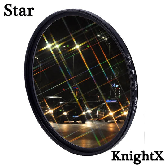 KnightX Star Line Camera Lens Filter - 4, 6, 8 Star Effects, Compatible with Canon, Sony, Nikon DSLR (52mm, 58mm, 67mm)