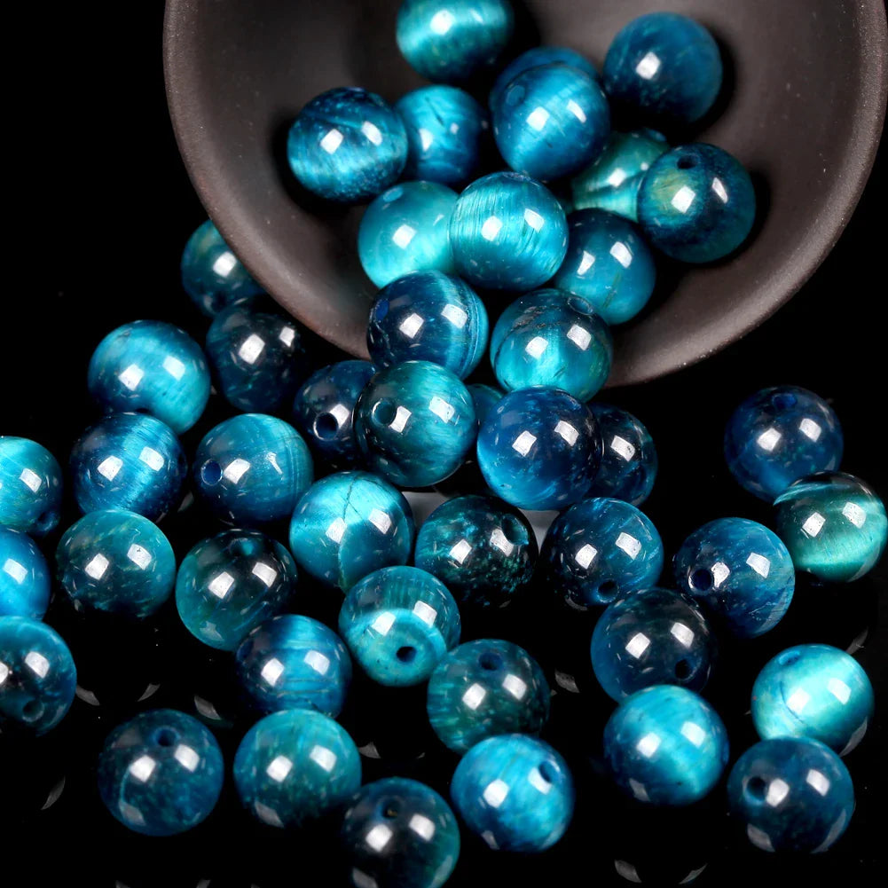 Natural Round Mixed Gemstone Beads — Tiger Eye, Amazonite, Lava, Turquoise, Agate, Jasper & Garnet Spacer Beads for DIY Bracelet