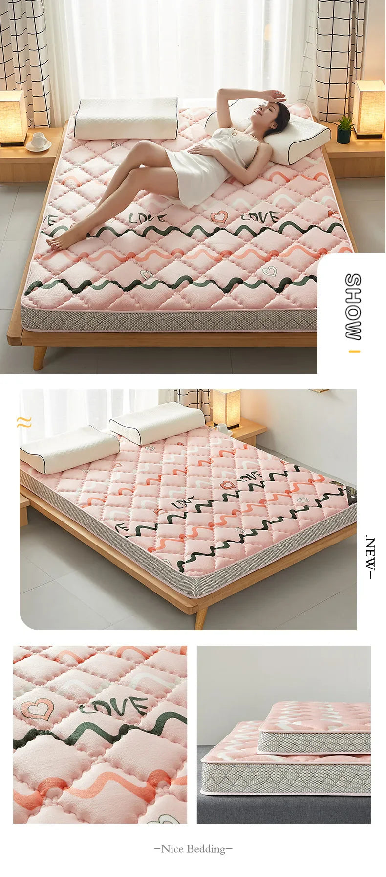 6/10cm Thai Natural Latex Floor Mattress – Foldable Tatami Mat with 95D Filling & Cotton Cover, Slow Rebound Comfort