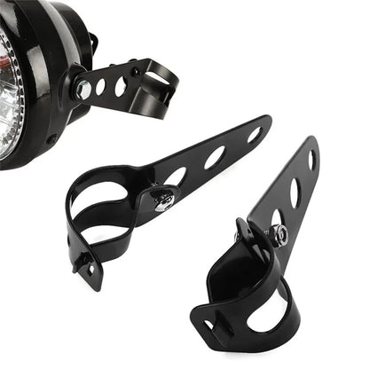 Universal Motorcycle Headlight Mount Bracket – Adjustable Fork Clamp Holder for Chopper & Motor Forks 27-48mm
