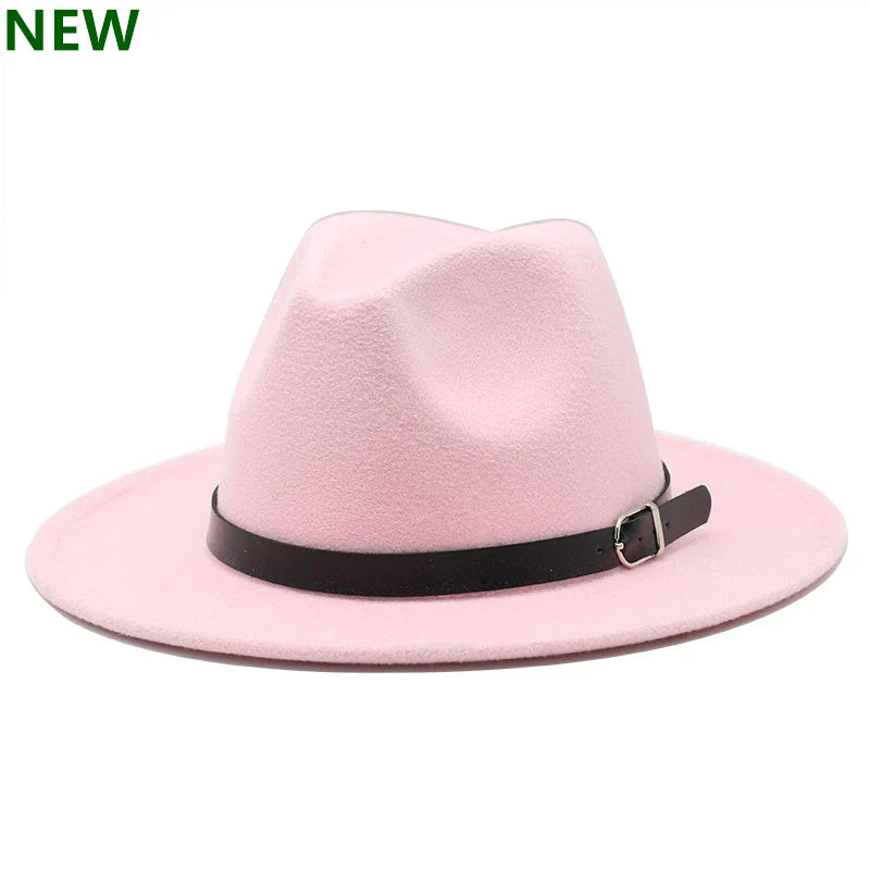 2022 Fashion Fedora Hat for Men & Women - Black Wool Blend Jazz Cap, Outdoor Casual Hat in X & XL Sizes