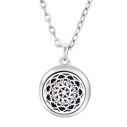 Stainless Steel Tree of Life Aromatherapy Necklace – Essential Oil Diffuser Pendant for Women