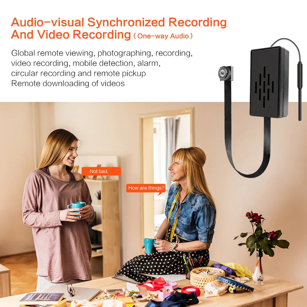 HD 1080P DIY Portable 4K WiFi Mini Camera — P2P Wireless Micro Camcorder with Motion Detection, Loop Recording, Remote Viewing, and Battery