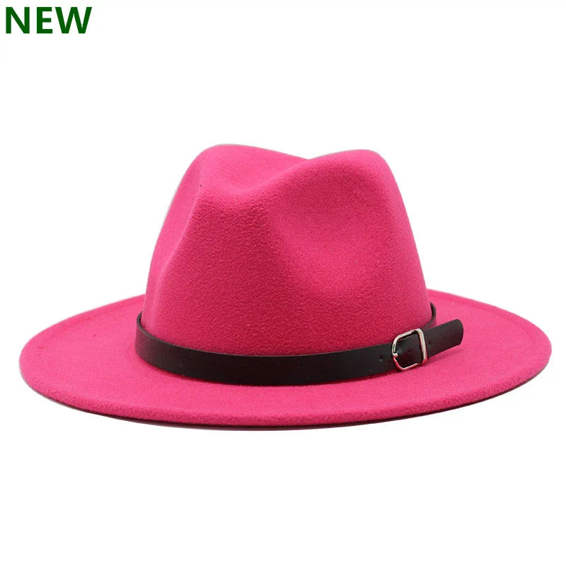 2022 Fashion Fedora Hat for Men & Women - Black Wool Blend Jazz Cap, Outdoor Casual Hat in X & XL Sizes