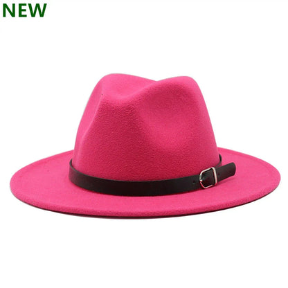 2022 Fashion Fedora Hat for Men & Women - Black Wool Blend Jazz Cap, Outdoor Casual Hat in X & XL Sizes