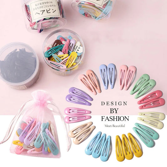 Girls’ Colorful Waterdrop Hairpins — 10/20/30/40PCS Cute Hair Clips & Barrettes Fashion Accessories for Kids