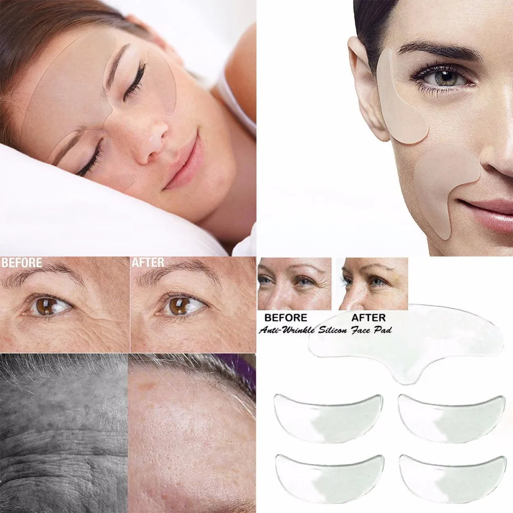 Reusable Anti-Wrinkle Silicone Skin Care Pads — Medical Grade Eye, Chin & Forehead Face Lifting Patches