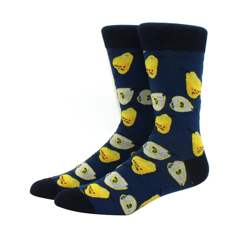 Funny Cartoon Fashion Cotton Socks – Hip Hop Skateboard Style Socks for Men & Women, Beer, Pizza, Astronaut & Pineapple Print Casual Wear Socks