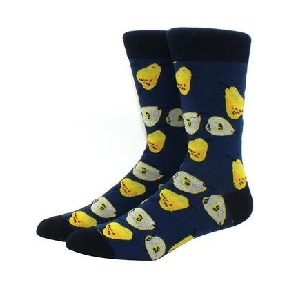 Funny Cartoon Fashion Cotton Socks – Hip Hop Skateboard Style Socks for Men & Women, Beer, Pizza, Astronaut & Pineapple Print Casual Wear Socks