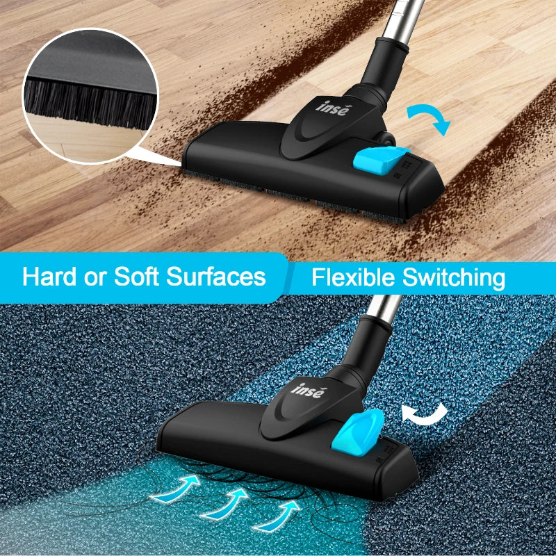 INSE I5 Corded Vacuum Cleaner – 18Kpa Powerful Suction, 600W Motor, Stick & Handheld for Home, Pet Hair & Hard Floors