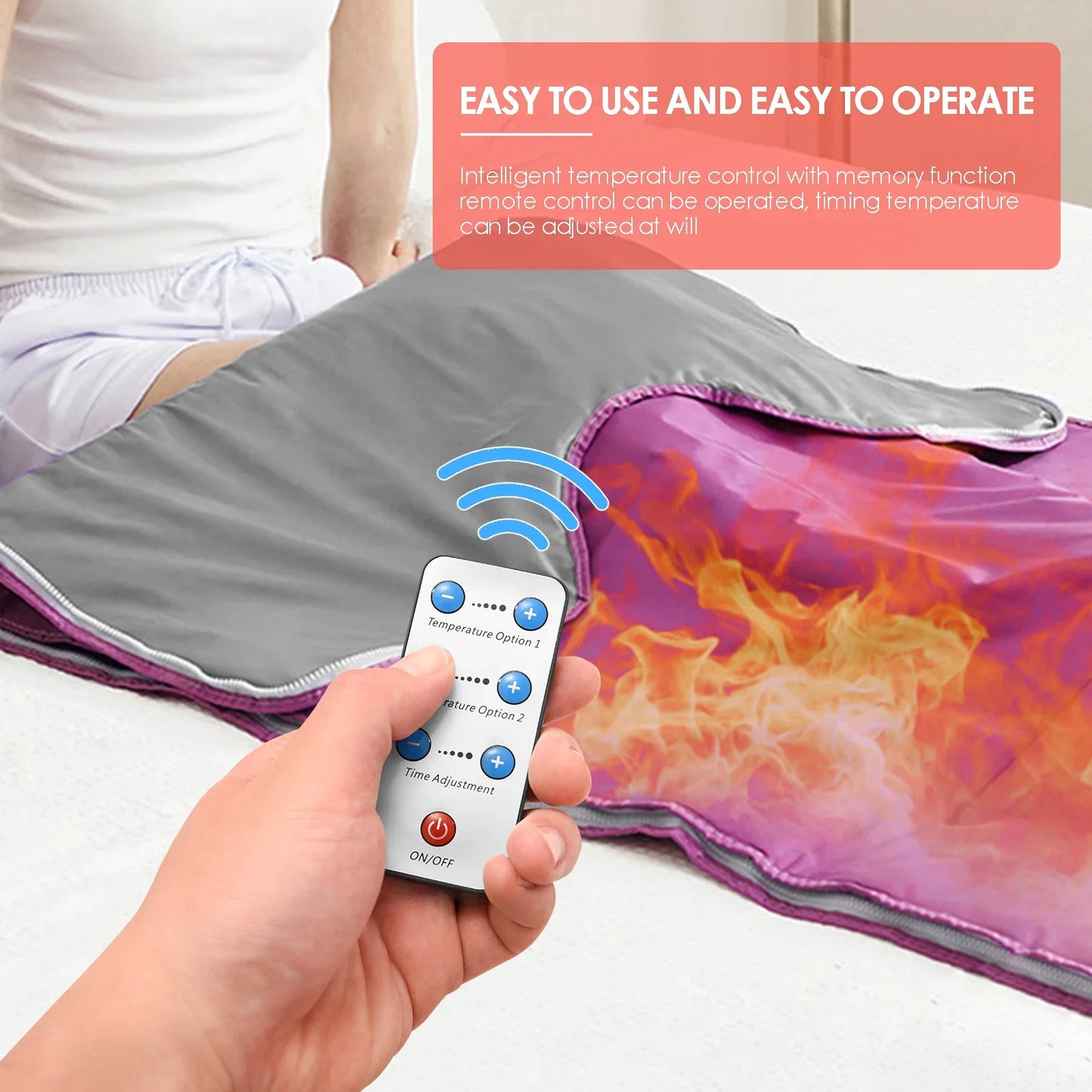 Purple Sauna Blanket with Sleeves – Slimming & Detox Thermal Weight Loss Blanket for Home Spa