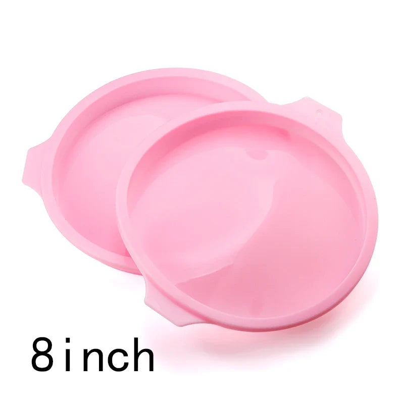 FAIS DU Silicone Cake Pan Set – 2-8pcs 4/6/8inch Round Molds for Rainbow Cake & Mousse Baking