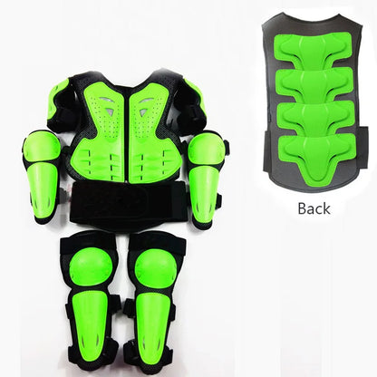 Kids Motocross Body Armor Vest – Chest, Spine & Knee Protection Gear for Boys & Girls (Height 0.85–1.7m)
