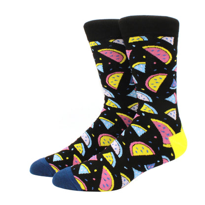 Funny Cartoon Fashion Cotton Socks – Hip Hop Skateboard Style Socks for Men & Women, Beer, Pizza, Astronaut & Pineapple Print Casual Wear Socks