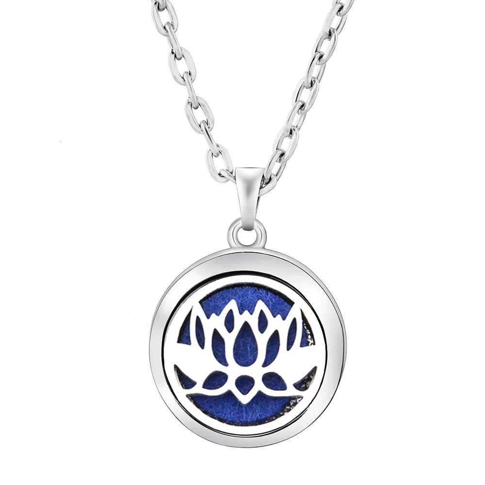 Stainless Steel Tree of Life Aromatherapy Necklace – Essential Oil Diffuser Pendant for Women