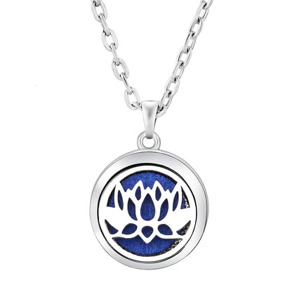 Stainless Steel Tree of Life Aromatherapy Necklace – Essential Oil Diffuser Pendant for Women
