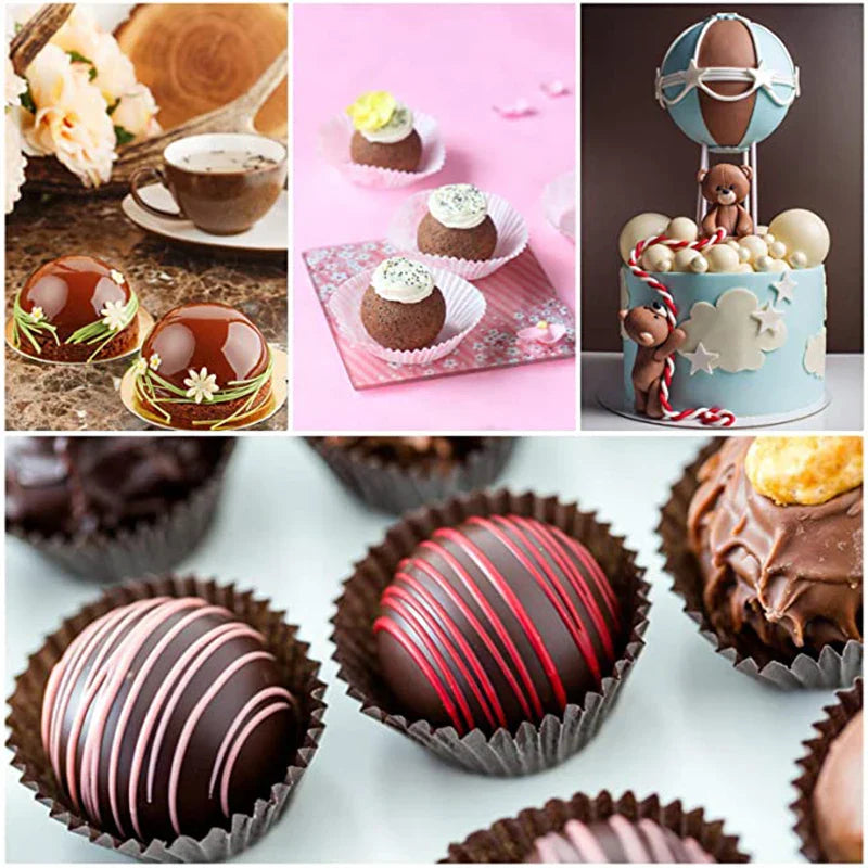 Semi-Sphere Silicone Mold — Half-Ball Chocolate, Candy, Mousse & Pastry Baking Tool for Fat Bombs