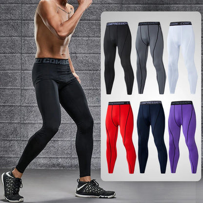 Versatile Performance Gear: Men's Lycra Compression Pants - Ideal for Cycling, Running, Basketball, Soccer - Elasticity Sweatpants for Fitness, Tights Legging Trousers with Rash Guard