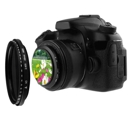 Adjustable ND Filter ND2–ND400 — Variable Neutral Density Fader for Camera Lens (37–82mm)