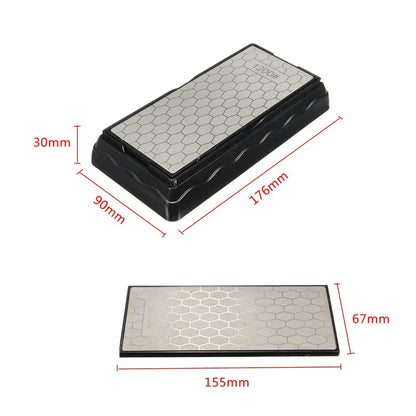 Double-Sided Diamond Sharpening Stone – Knife & Chef Whetstone 400/600/1000/1200 Grit Kitchen Sharpener