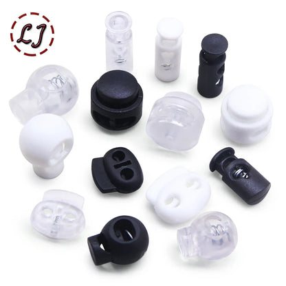 10pcs Plastic Cord Lock Stopper – Black Frost Toggle Clips for Shoelaces, Sportswear & DIY Bag Accessories