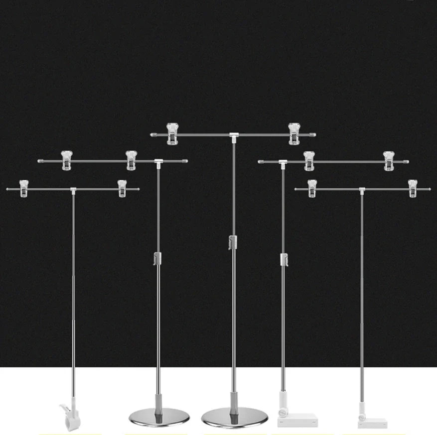 Adjustable T-Shape Photography Backdrop Stand – Background Frame Support System with Clamps for Video Studio