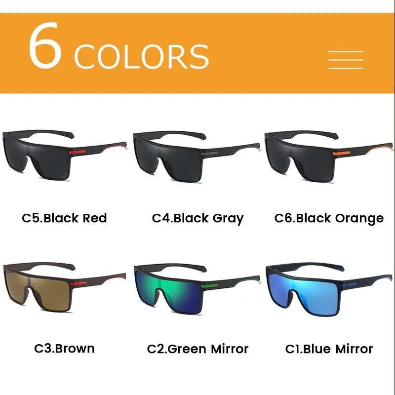 AIMISUV Polarized Oversize Square UV400 Mirror Sunglasses — Driving Shades for Men & Women
