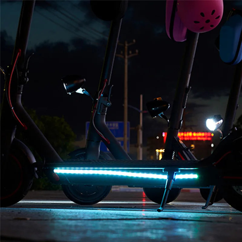 RGB LED Strip Light Bar for Electric Scooters - Flashlight Model, Fits Xiaomi M365 Pro 1S and Ninebot Skateboards- Long Light Flash Model