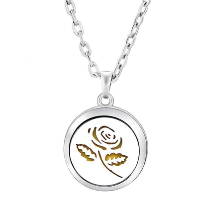 Stainless Steel Tree of Life Aromatherapy Necklace – Essential Oil Diffuser Pendant for Women