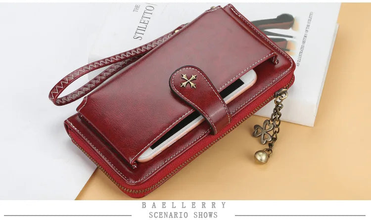 New Women’s PU Leather Wallet — Fashion Long Zipper Purse, Top Quality Brand Card Holder, Classic Female Wallet