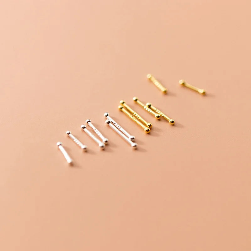 Mini Invisible Earring Set: Ball Nose Studs & Bone Piercing Jewelry - 2pcs Ear Nails for Women's Body Piercing Accessories