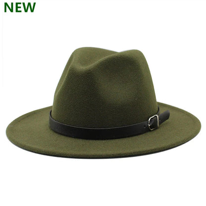2022 Fashion Fedora Hat for Men & Women - Black Wool Blend Jazz Cap, Outdoor Casual Hat in X & XL Sizes