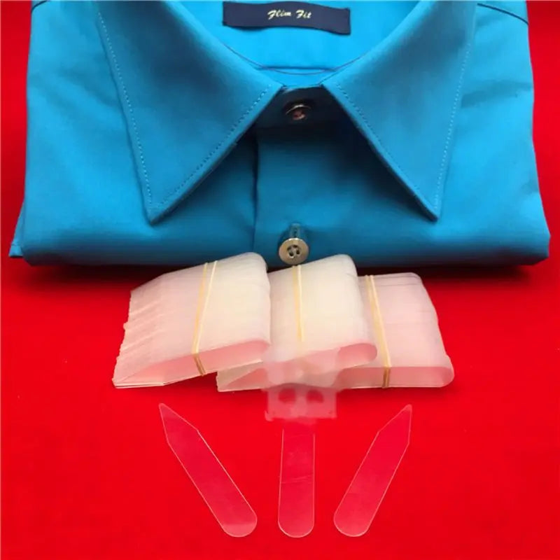 200Pcs Plastic Collar Stiffeners Set | Dress Shirt Men's Gifts | Clear Plastic Collar Stays 55 x 10 mm