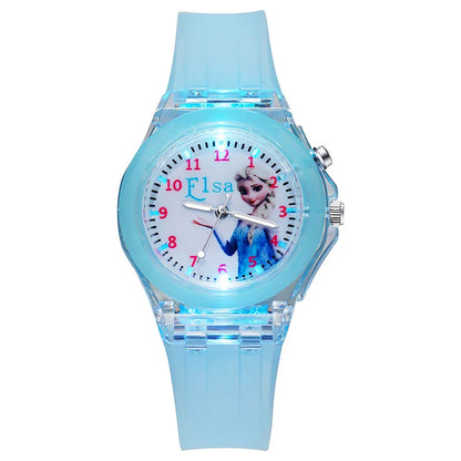 Disney Kids Watch for Girls – Princess Elsa Frozen 2 Silicone Strap, Flash Light, Children’s Clock, Reloj Infantil