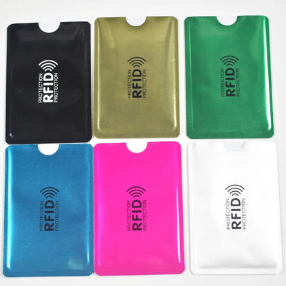 10PCS RFID Blocking Card Holder - NFC Anti Scan Aluminum Protector Case for ID & Bank Cards