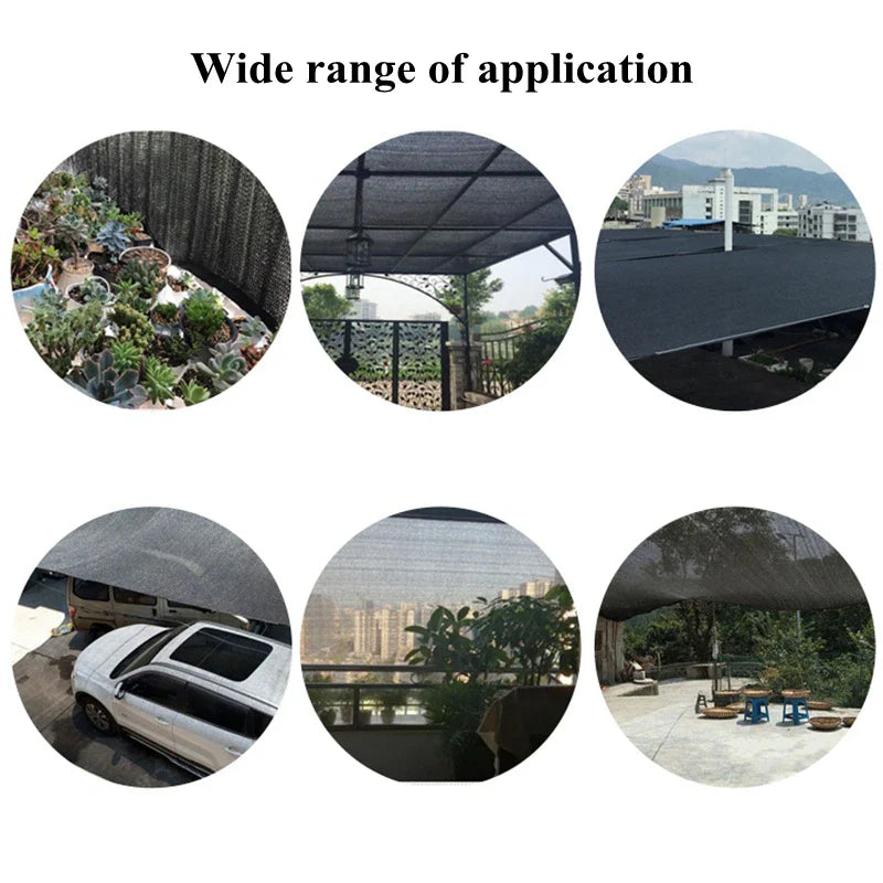Black Anti-UV HDPE Sunshade Net - Garden Succulent Plant Shading Net for Outdoor Swimming Pool Cover - 3Pin 6Pin 12Pin Sun Shade